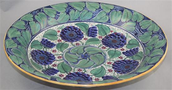 Louise and Alfred Powell with Millicent Taplin design for Wedgwood. A Persian lustre pottery charger, c.1920, 40cm